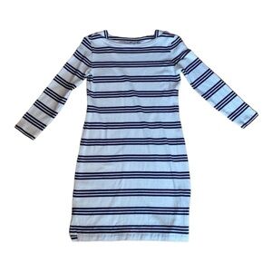 Vineyard Vines Navy & White Striped Dress w/ 3/4 Sleeves | Size XXS